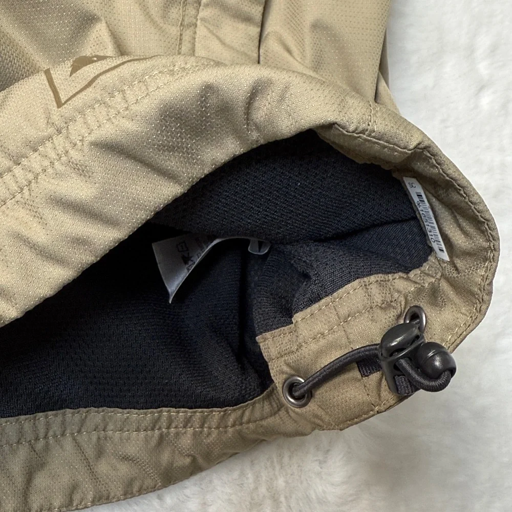 REI Hooded Windbreaker Jacket Men XL Tan  Neutral Outdoor Zip Pockets Mesh Lined